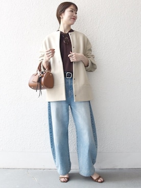 「アイテム（キーケース/キーアクセサリー）」を使った、机さん（レディース・166cm）の秋コーディネート