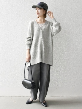 「Casselini（キャセリーニ）のアイテム（キャップ）」を使った、机さん（レディース・166cm）の秋コーディネート