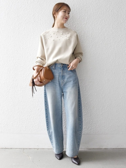 bon_meur:〈洗濯機可能〉コクーン シルエット デニム パンツ（デニム