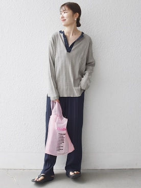 「アイテム（ルームウェア/パジャマ）」を使った、机さん（レディース・166cm）の夏コーディネート