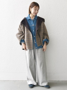 「SHIPS any（シップス エニィ）のアイテム（その他アウター）」を使った、机さん（レディース・166cm）の秋コーディネート