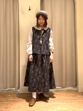 「TSUHARU by Samansa Mos2（ツハルバイサマンサモスモス）のアイテム（ベスト）」を使った、きのぴーさん（レディース・157cm）の秋コーディネート