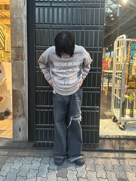 「DANKE SCHON（ダンケシェーン）のアイテム（スウェット）」を使った、たいがさん（メンズ・175cm）の冬コーディネート