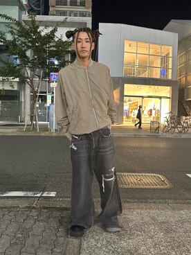 「Danke schon」｜「アイテム（MA-1）」を使った、たいがさん（メンズ・175cm）の秋コーディネート