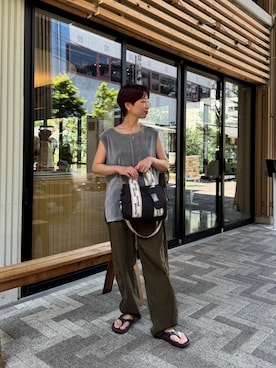 「アイテム（Tシャツ/カットソー）」を使った、yukaさん（レディース・163cm）の夏コーディネート