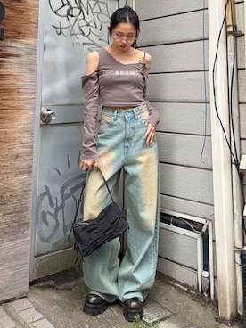 「EMODA（エモダ）のアイテム（バッグ）」を使った、与口令央奈さん（レディース・160cm）の春コーディネート
