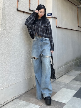 「エモダ」｜与口令央奈さん（レディース・160cm）の夏コーディネート