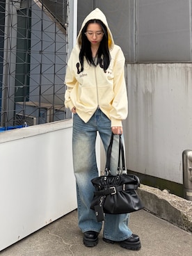 与口令央奈さん(レディース・160cm)の冬コーディネート