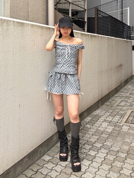 与口令央奈さん（レディース・160cm）の夏コーディネート