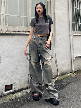 「アイテム（その他シューズ）」を使った、与口令央奈さん（レディース・160cm）の夏コーディネート