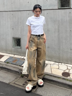 与口令央奈さん(レディース・160cm)の夏コーディネート