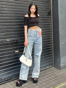 「エモダ」｜与口令央奈さん（レディース・160cm）の夏コーディネート