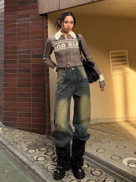 与口令央奈さん（レディース・160cm）の冬コーディネート