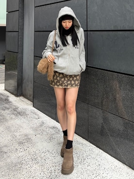 与口令央奈さん(レディース・160cm)の冬コーディネート