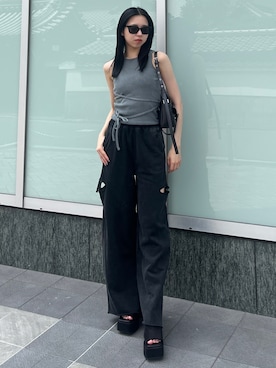「エモダ」｜与口令央奈さん（レディース・160cm）の夏コーディネート