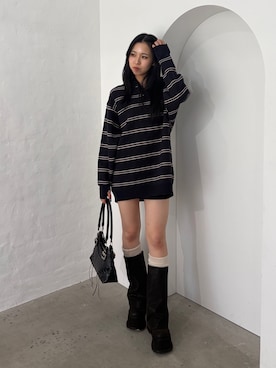 与口令央奈さん（レディース・160cm）の秋コーディネート