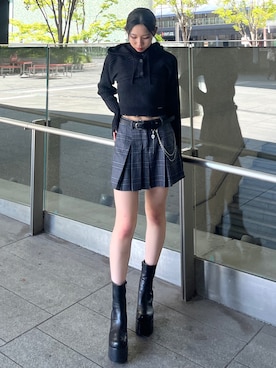 与口令央奈さん（レディース・160cm）の秋コーディネート