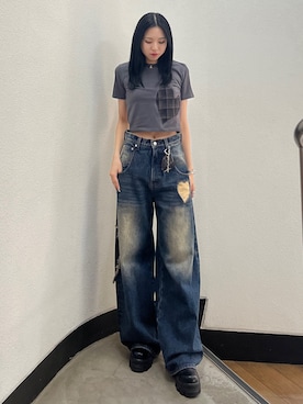 「EMODA（エモダ）のアイテム」を使った、与口令央奈さん（レディース・160cm）の夏コーディネート
