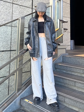 与口令央奈さん（レディース・160cm）の秋コーディネート