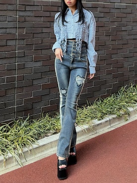 「EMODA（エモダ）のアイテム」を使った、与口令央奈さん（レディース・160cm）の春コーディネート