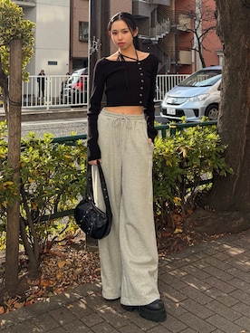 与口令央奈さん（レディース・160cm）の冬コーディネート