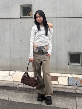 与口令央奈さん(レディース・160cm)の夏コーディネート