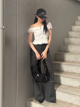 「レオパード柄」｜与口令央奈さん（レディース・160cm）の夏コーディネート