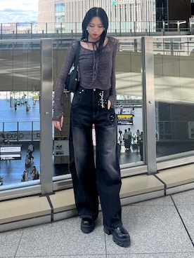 「EMODA（エモダ）のアイテム」を使った、与口令央奈さん（レディース・160cm）の秋コーディネート