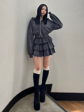 「骨格ウェーブ」｜「アイテム（スカート）」を使った、与口令央奈さん（レディース・160cm）の夏コーディネート