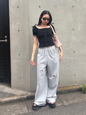 「EMODA（エモダ）のアイテム」を使った、与口令央奈さん（レディース・160cm）の夏コーディネート