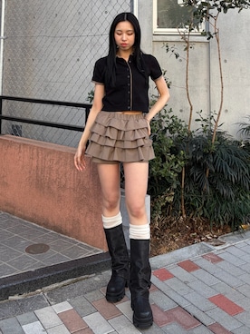 与口令央奈さん（レディース・160cm）の春コーディネート