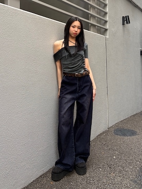 与口令央奈さん(レディース・160cm)の夏コーディネート