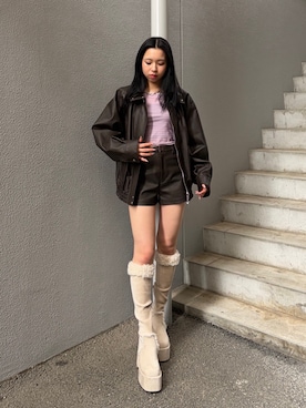 与口令央奈さん(レディース・160cm)の秋コーディネート