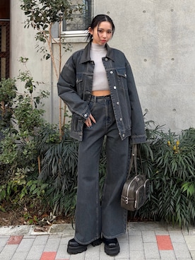 与口令央奈さん（レディース・160cm）の冬コーディネート