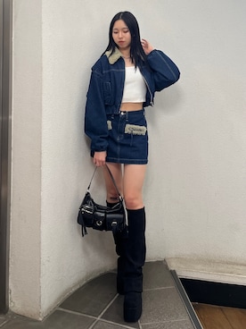 「EMODA（エモダ）のアイテム（ハンドバッグ）」を使った、与口令央奈さん（レディース・160cm）の秋コーディネート