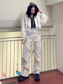 EMODA ショートレイヤードフーディー ショートパーカー ショートレイヤードフーディー｜エモダの通販｜&mall（アンド