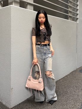 「EMODA（エモダ）のアイテム」を使った、与口令央奈さん（レディース・160cm）の夏コーディネート
