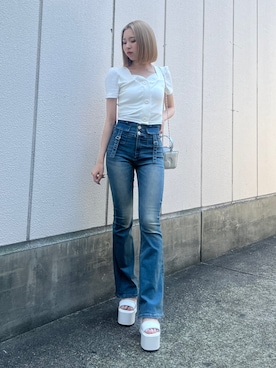 与口令央奈さん(レディース・160cm)の夏コーディネート