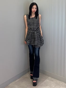 「EMODA」｜「アイテム（ワンピース/ドレス）」を使った、与口令央奈さん（レディース・160cm）の夏コーディネート