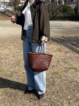 「FREAK'S STORE（フリークスストア）のBarbour × FREAK'S STORE/バブアー 別注 BORROWDALE/別注 ボロウデール/ジャケット/ トランスポート / TRANSPORT（ブルゾン、グリーン系）」を使った、himabell333さん（レディース・157cm）の春コーディネート