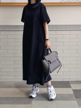 「NEW BALANCE（ニューバランス）の【New Balance/ニューバランス】530　149840（スニーカー、ホワイト系）」を使った、himabell333さん（レディース・157cm）の夏コーディネート