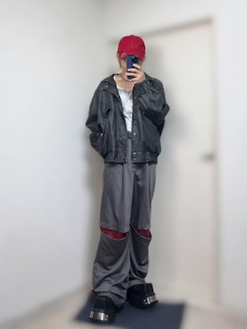 「CLEL（クレイル）の【CLEL】Vintage Design Blouson/ヴィンテージデザイン合皮ブルゾン（ブルゾン）」を使った、きらさん（メンズ・162cm）の夏コーディネート