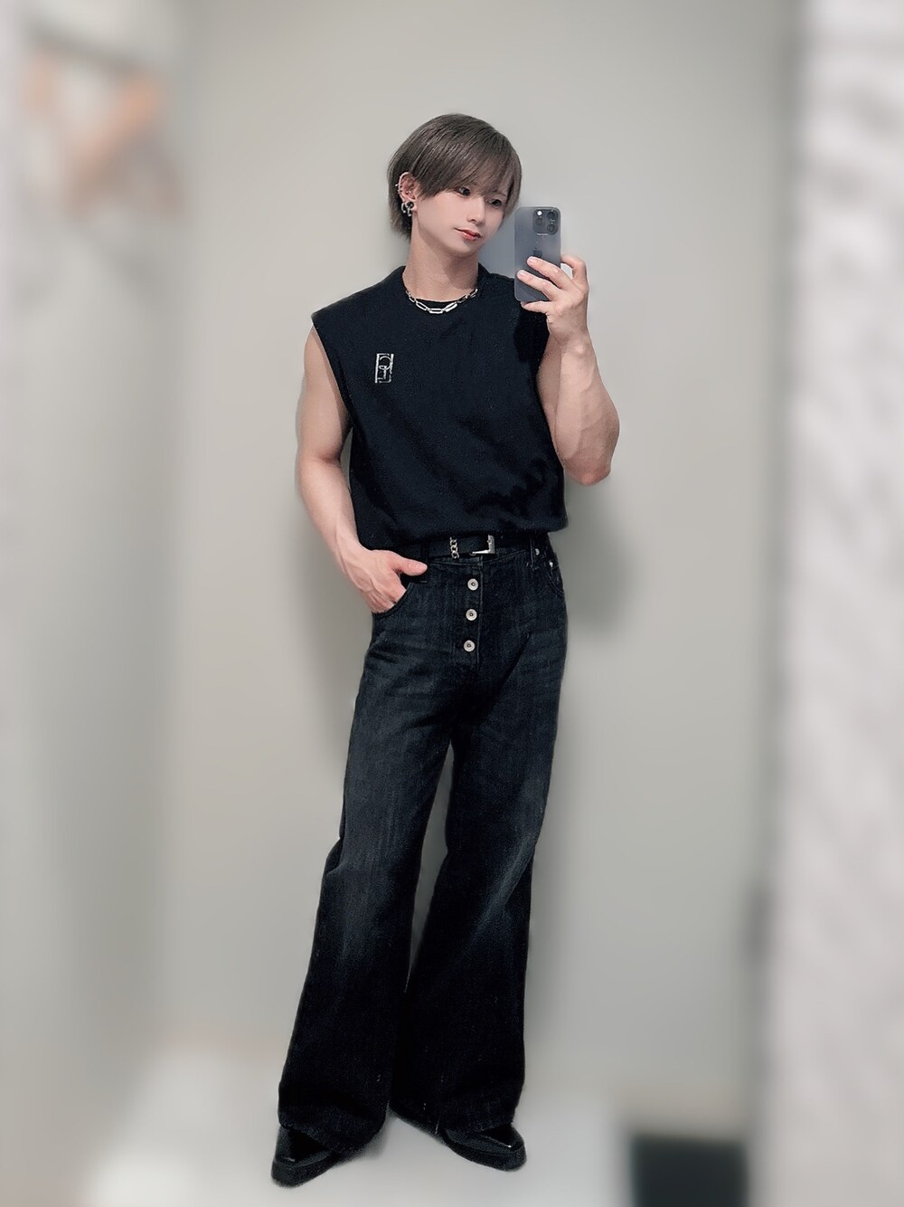 （た　出品） 【CLEL】 パンタロンデニムパンツ ブラック系1 CLEL】Vintage Design Pantalon Denim Pants/ヴィンテージ