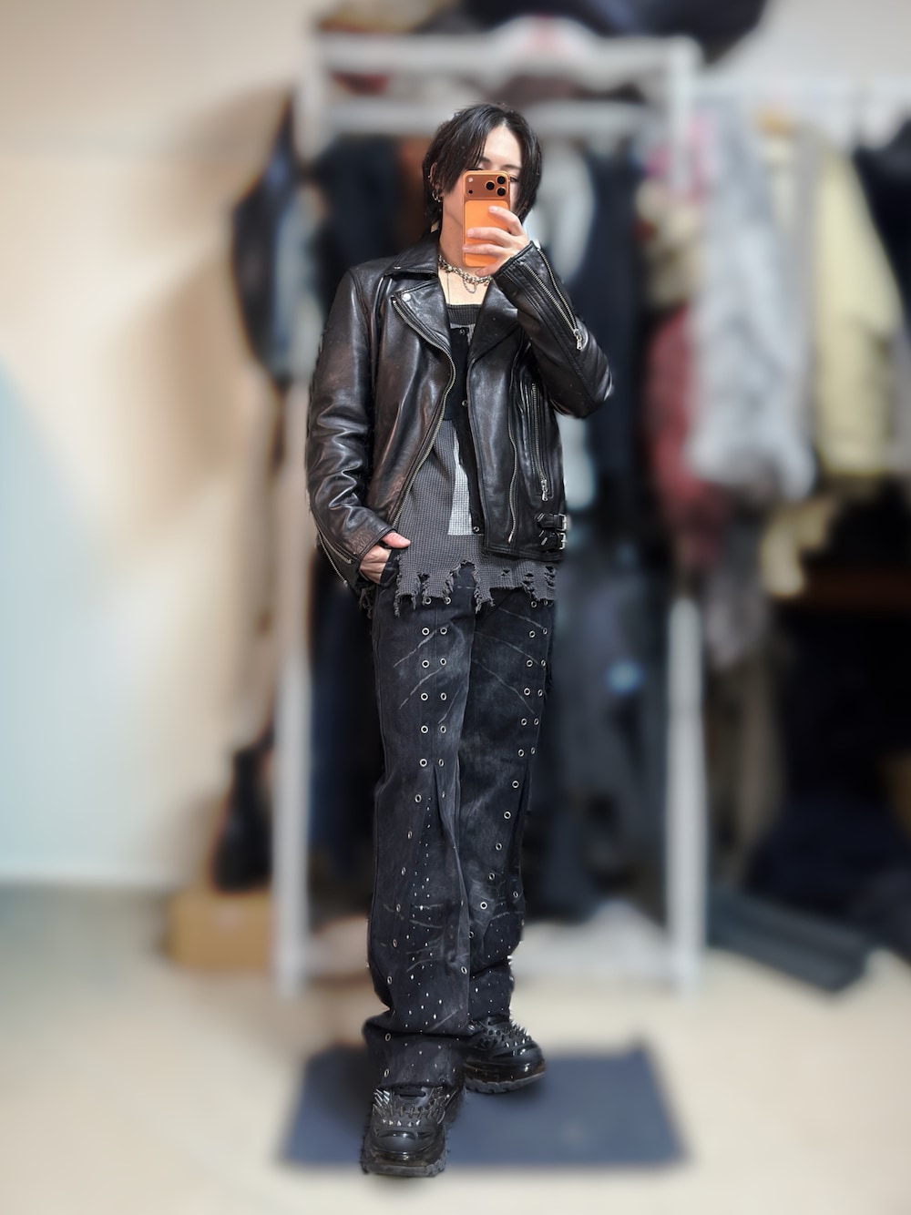 GRANCY】Crazy Design Skinny Flare Denim Pants / クレイジーデザイン