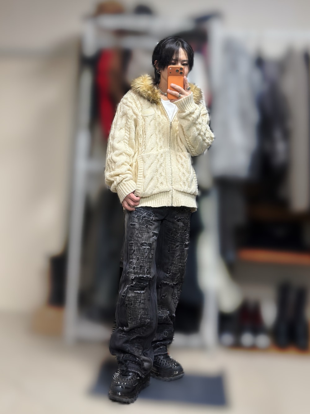 GRANCY】High Damage Straight Denim Pants / ハイダメージストレート