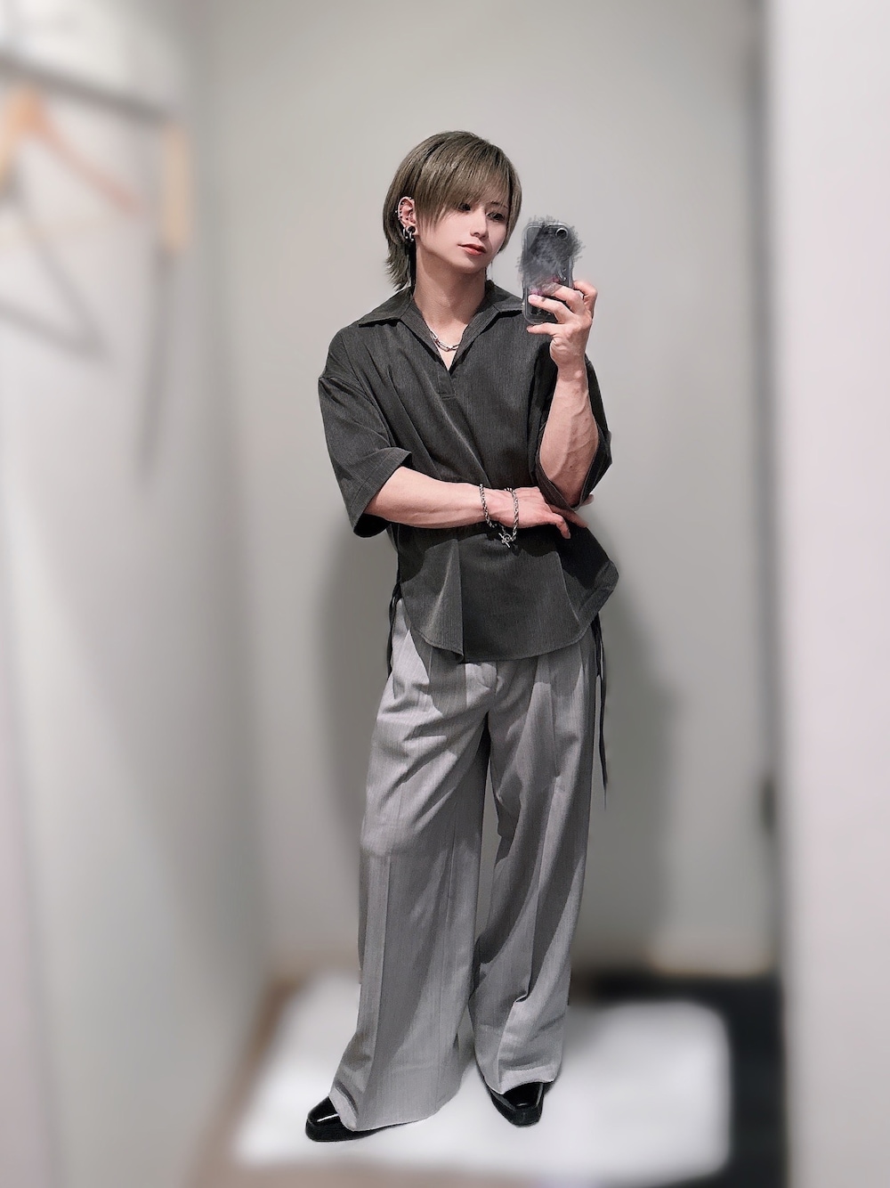 CLEL ウールカットオフストレートスラックス
