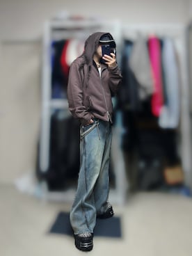 「アイテム（帽子）」を使った、きらさん（メンズ・162cm）の秋コーディネート