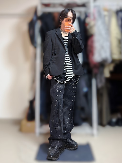 GRANCY】Crazy Design Skinny Flare Denim Pants / クレイジーデザイン
