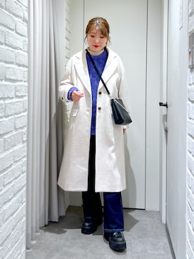 「FREE'S MART（フリーズマート）のアイテム（チェスターコート）」を使った、ayaさん（レディース・158cm）の冬コーディネート