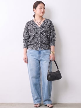 「CHIC STYLE（シックスタイル）の綿100％ワイドルーズデニムパンツ＜大きいサイズ有＞シックスタイル（デニムパンツ、ブルー系）」を使った、ニッセンスタッフ(nissen5)さん（レディース・160cm）の夏コーディネート